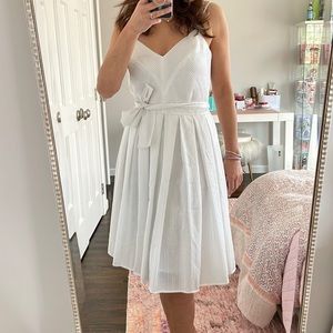 Calvin Klein Pleated White Dress